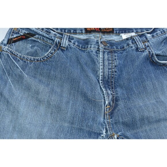 Ariat FR M5 Jeans Size 42x32 Blue Denim Slim Straight Flame Resistant -Flaws- - Picture 4 of 13